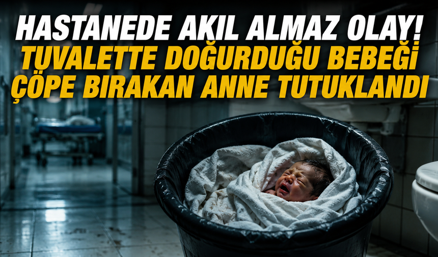 Hastanede akıl almaz olay! Tuvalette doğurduğu bebeği çöpe bırakan anne tutuklandı