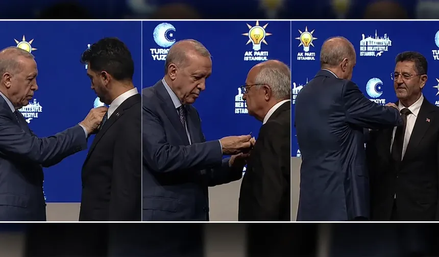 Üç CHP'li belediye başkanı AK Parti'ye katıldı: Rozetlerini Erdoğan taktı