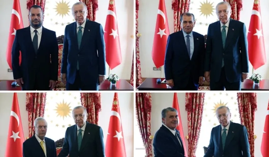Cumhurbaşkanı Erdoğan 4 büyük kulübün başkanlarıyla bir araya geldi