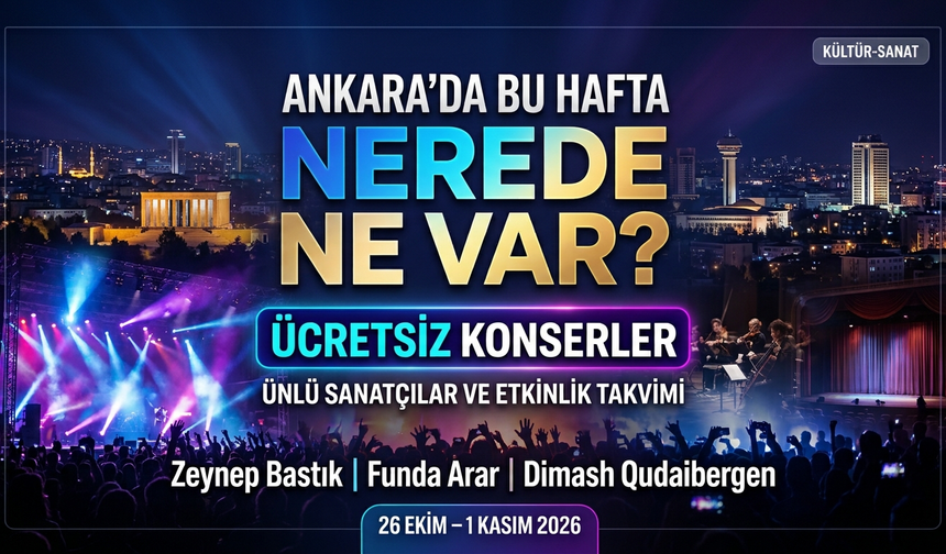 Ankara’da bu hafta etkinlik takvimi belli oldu! Ücretsiz konserlerden tiyatroya, festivallerden sergilere…