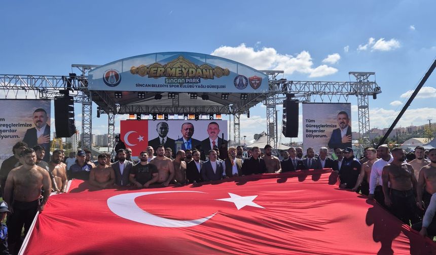 Sincan’da er meydanı kuruldu! 500 pehlivan Ankara’da kol bağladı