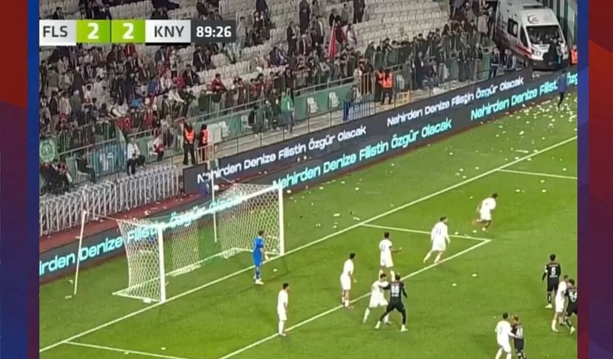 Konya’da Filistin mesajı: 'Filistin özgür olana dek maç ertelenmiştir'